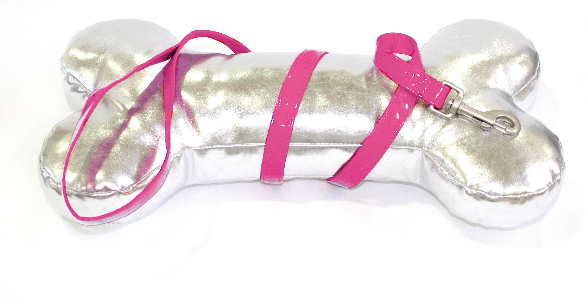 Croci Leatherette Lead Leash, 120 mm x 10 mm, Glossy Fuchsia