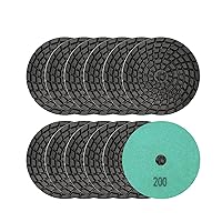 Vista 8 de SHDIATOOL Almohadillas de pulido de diamante de 4 pulgadas para hormigón, grano 100, paquete de 12 – pulido húmedo, diseño turbo en espiral