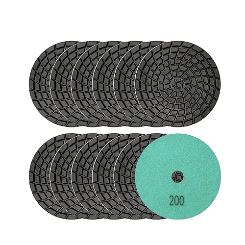 Miniatura 10 de SHDIATOOL Almohadillas de pulido de diamante de 4 pulgadas para concreto grano pulido húmedo 400 (paquete de 12)