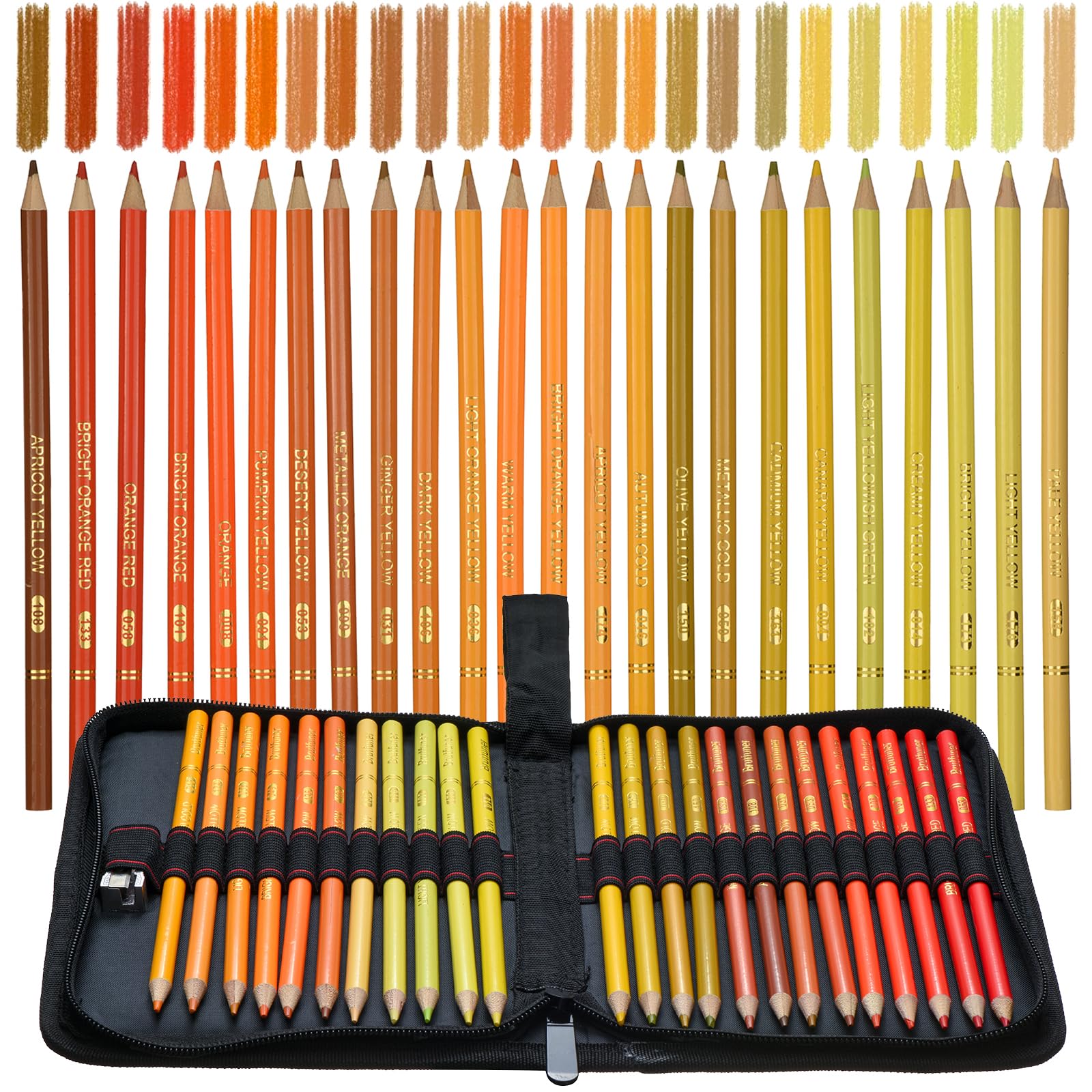 Amazon.com: ZZWUAPT Orange Yellow Colored Pencils,Oil Based Wooden