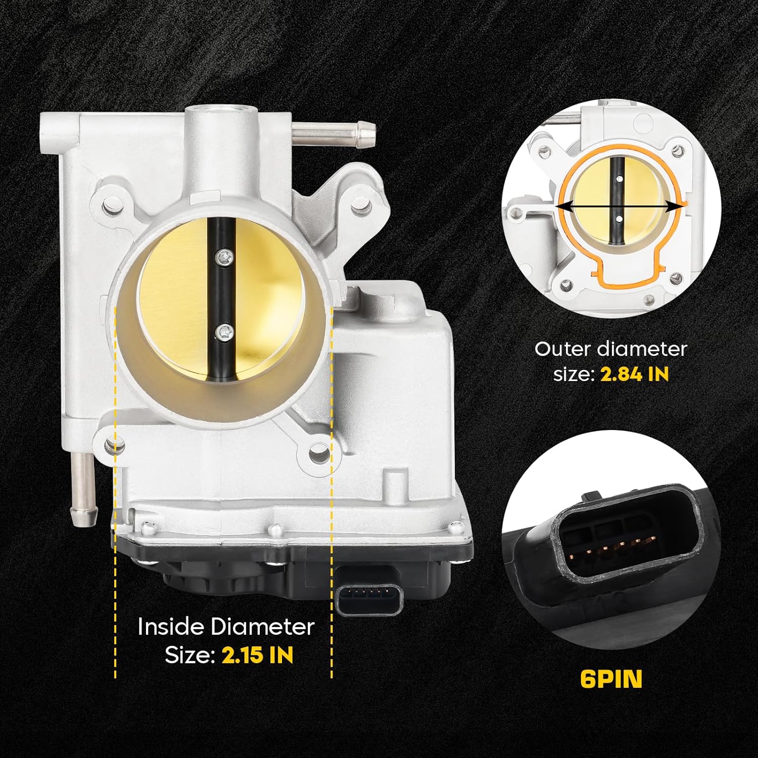 Electric Throttle Body Fit for Mazda 3 2006-2013,for Mazda 5 2008-2010, for Mazda 6 2006-2008, L3R4-13-640, L3G2-13-640A, 125001390,TB1018
