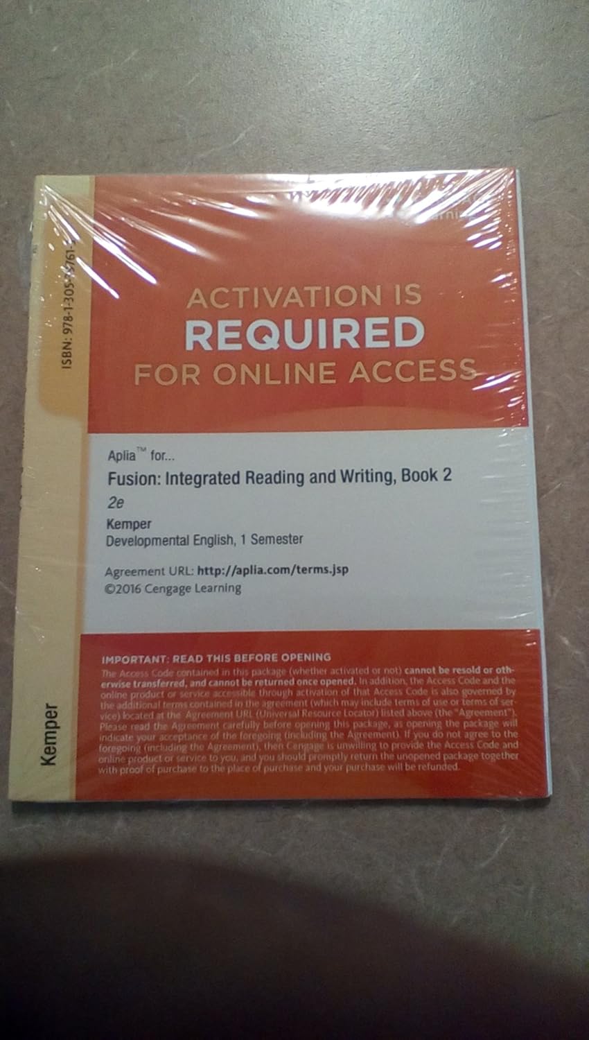 Fusion Integrated Reading and Writing, Book 2 Kemper 9781305397613 Books