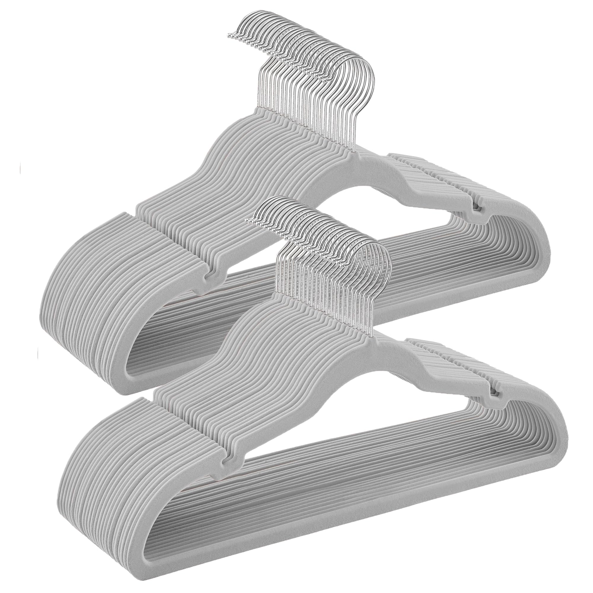 SONGMICS Velvet Hangers 50 Pack, Non-Slip Clothes Hangers, Suit Hangers with Shoulder Notches, Pants Bar, 360° Swivel Hook, Space-Saving, for Closet,