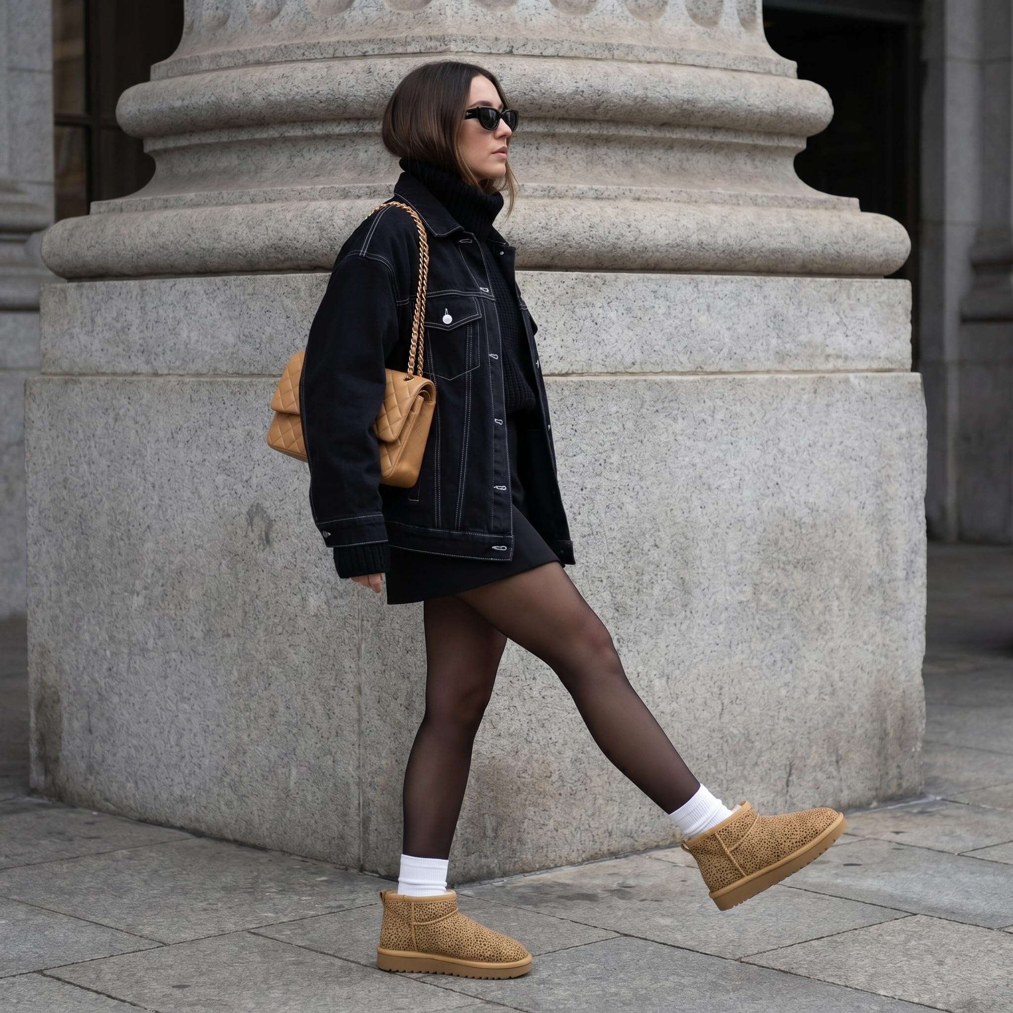 CUSHIONAIRE Hip 2 Genuine Suede Ankle Boots for Women, Cozy Faux Shearling Lining Pull On Winter Womens Boots