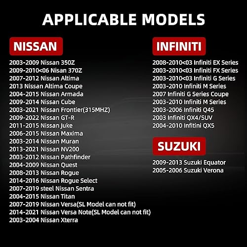 Miniatura 2 de Sensor TPMS, paquete de 4 sensores de sistema de monitoreo de presión de neumáticos para Nissan 350z Altima Versa Infiniti, sensor de neumáticos de