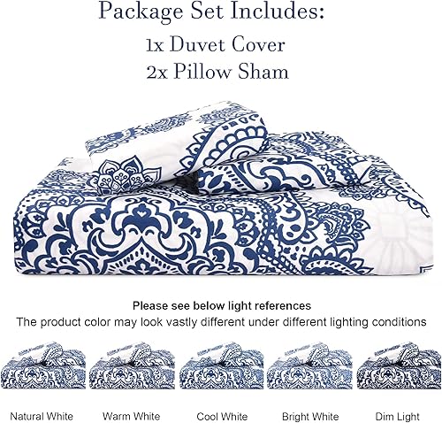 Miniatura 6 de PHF - Juego de funda de edredón suave tamaño Queen juego de funda de edredón bohemia y elegante de 3 piezas colección de ropa de cama de funda de