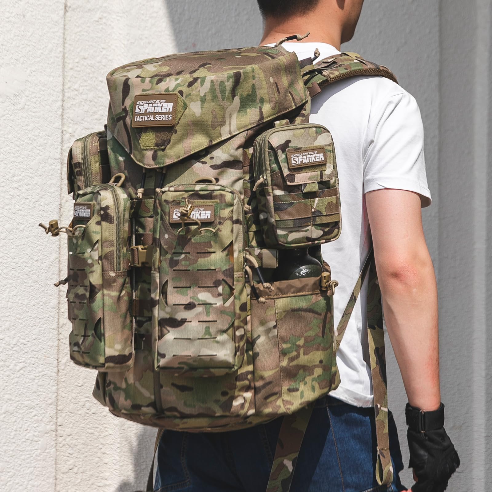EXCELLENT ELITE SPANKER Molle plecak taktyczny, 35 l, męski plecak turystyczny, kamuflaż, Einheitsgröße., Klasyczny | plecak turystyczny, plecak codzienny, duży plecak, plecak wojskowy, na wędrówki, trekking, podróże