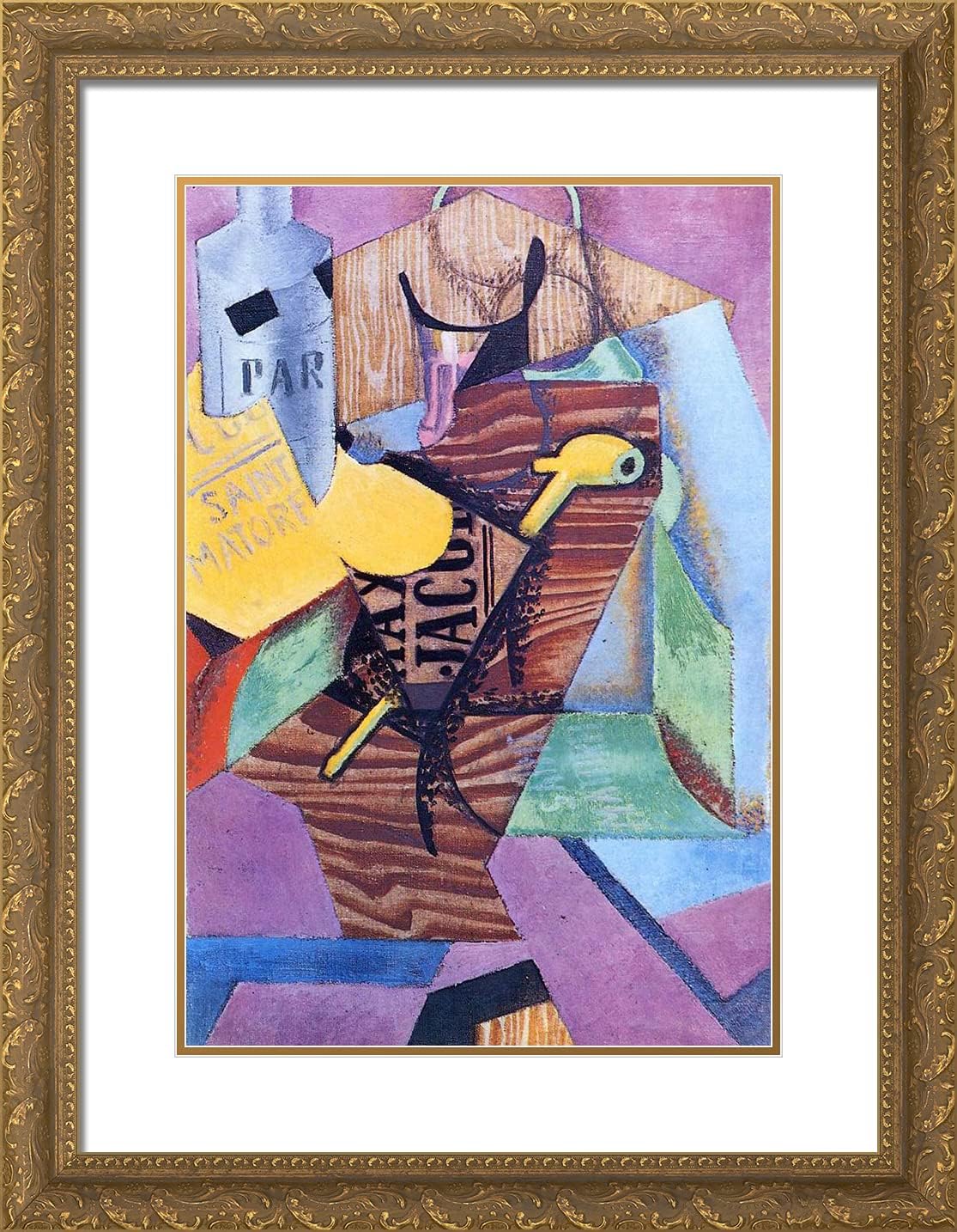 ArtDirect Gris, Juan 19x24 Gold Ornate Framed Art Print with Double Matting Titled: Saint Matorel