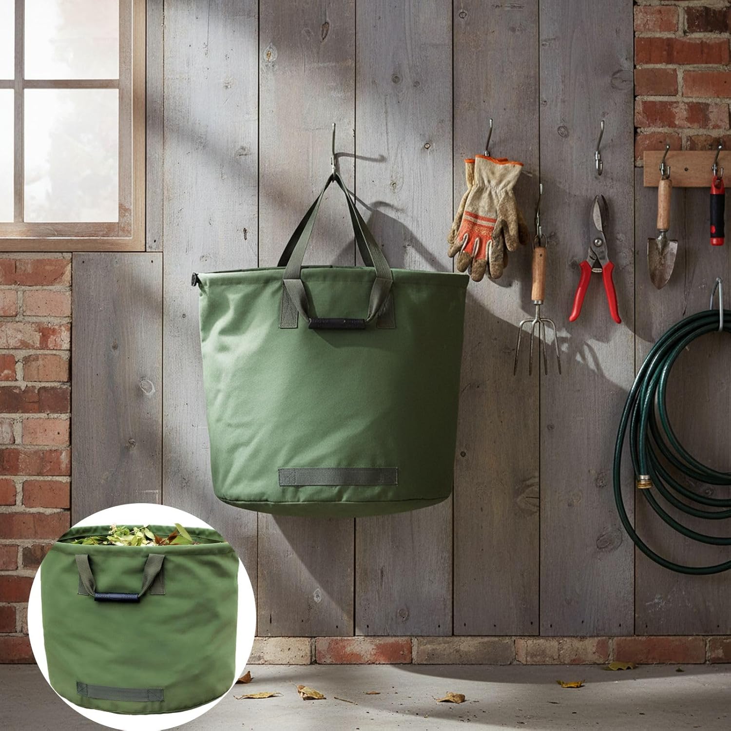 Leaf Collection Bag for Garden Waste and Yard Debris, Cotton Storage Solution for Outdoor Cleanup