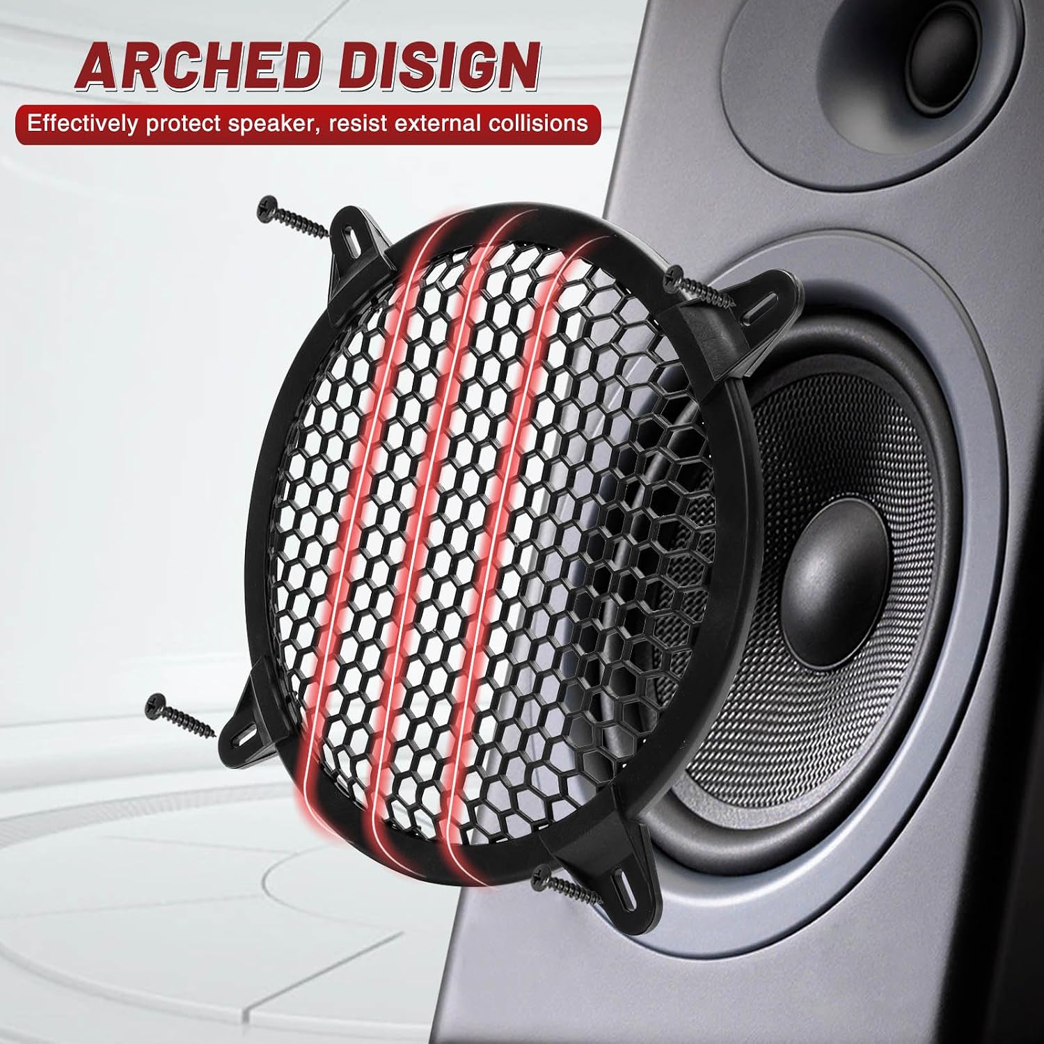 10 Inches Speaker Grill Cover: Plastic Honeycomb Hole Subwoofer Grill Cover Protector, Car Audio Speaker Grill Cover,(Pack of 2)