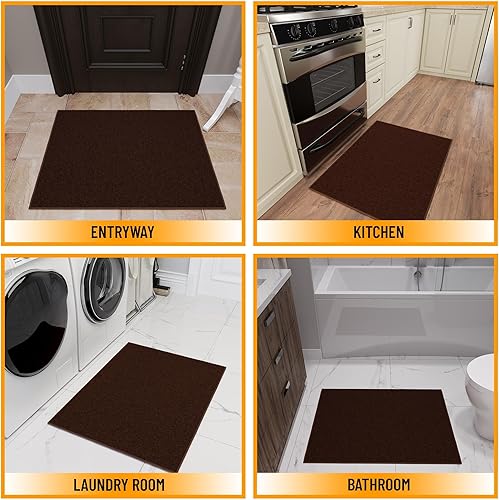 Miniatura 142 de Sweet Home Stores Alfombra lavable antideslizante con parte trasera de goma para cocina, pasillos, baño, entrada, dormitorio, 2 pies 3 pulgadas x 3