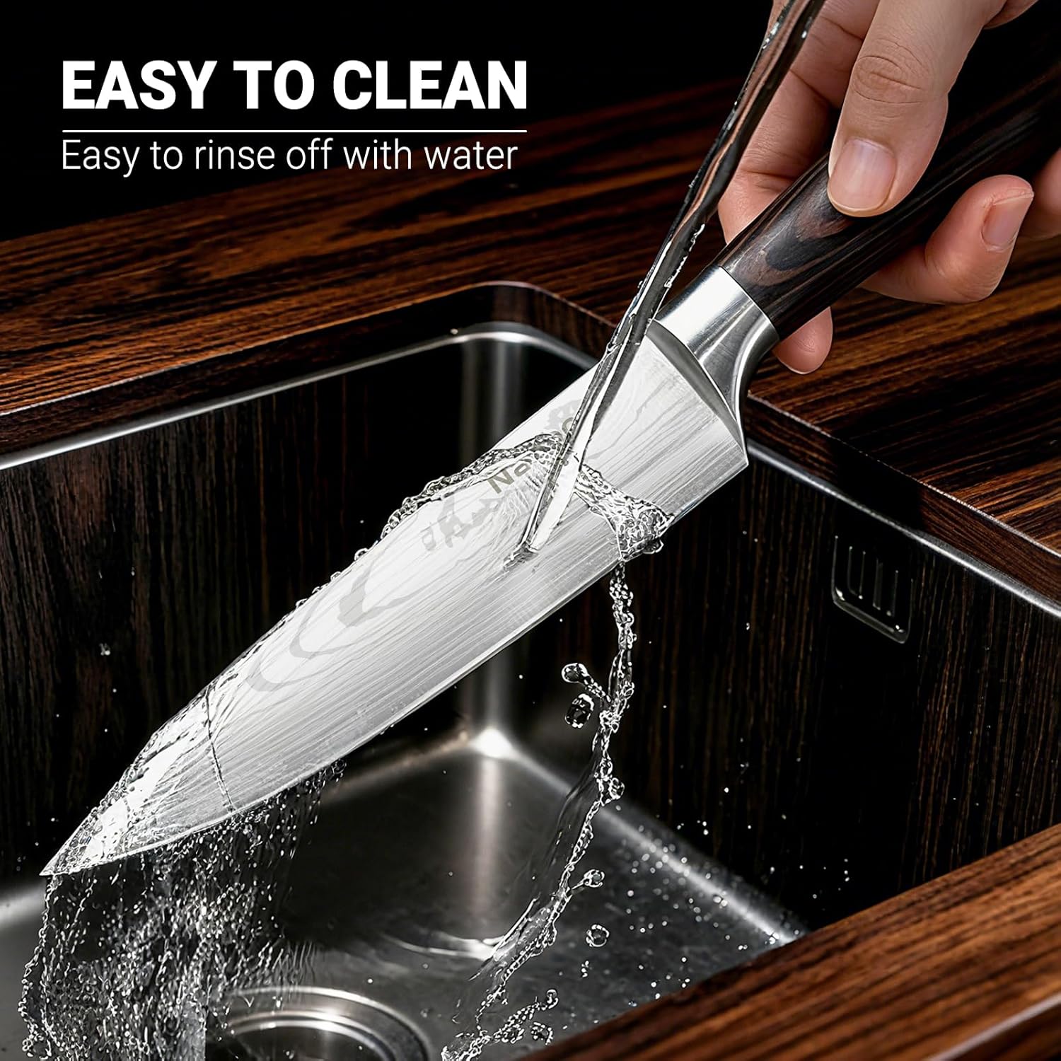 Kitchen Knife Set 2 Piece High Carbon Stainless Steel Professional Chef Knife Set with Ultra Sharp Blade & Wooden Handle, Kitchen Knife Set 2 Pcs-Chef's Knife 8 Inch & Utility Knife 5 Inch