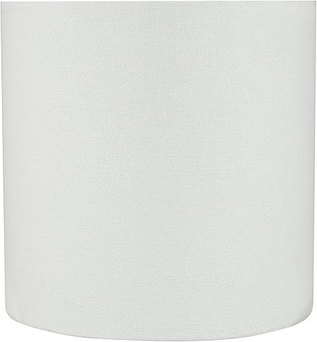 Miniatura 3 de Aspen Creative 31227A, pantalla de lámpara de construcción de araña en forma de tambor de transición (cilindro) en blanco, 8 pulgadas de ancho (8 x