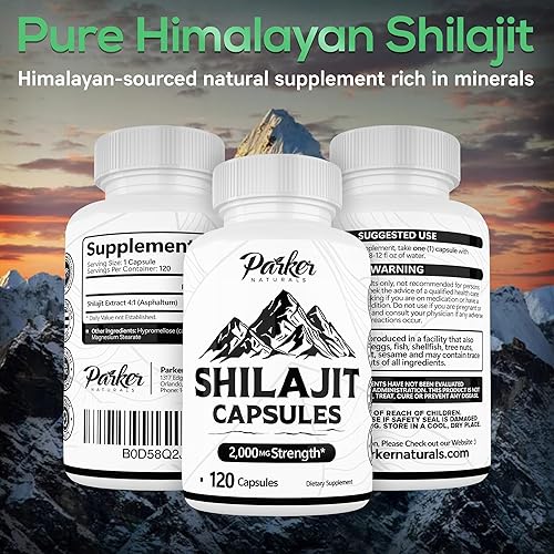 Miniatura 2 de Cápsulas puras de Shilajit del Himalaya, 2000 mg de fuerza de resina Shilajit y suplemento de ácido fúlvico, cápsulas veganas y sin gluten, 120
