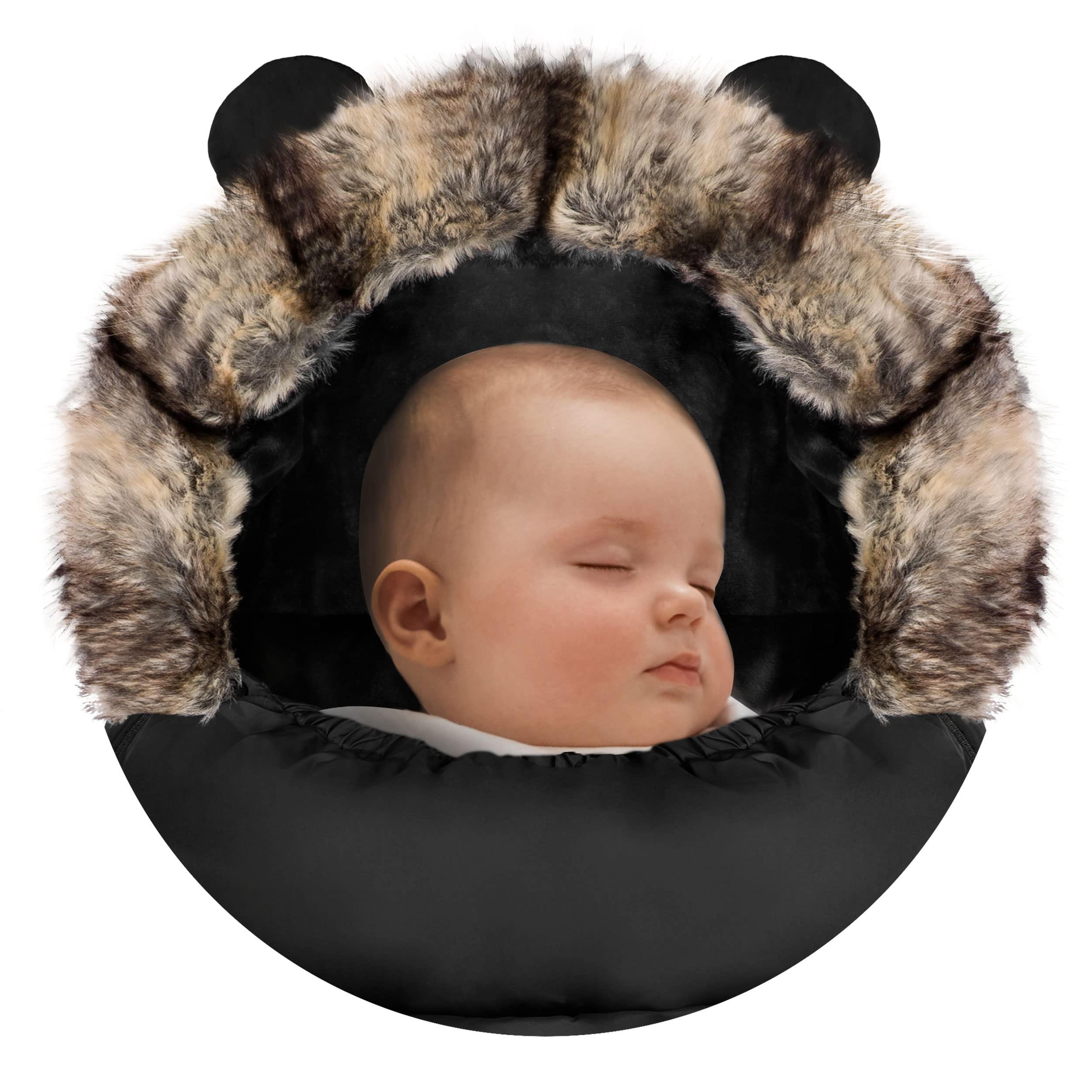 Ricokids - Coprigambe invernale per passeggino, 96 x 45 cm, colore: Nero