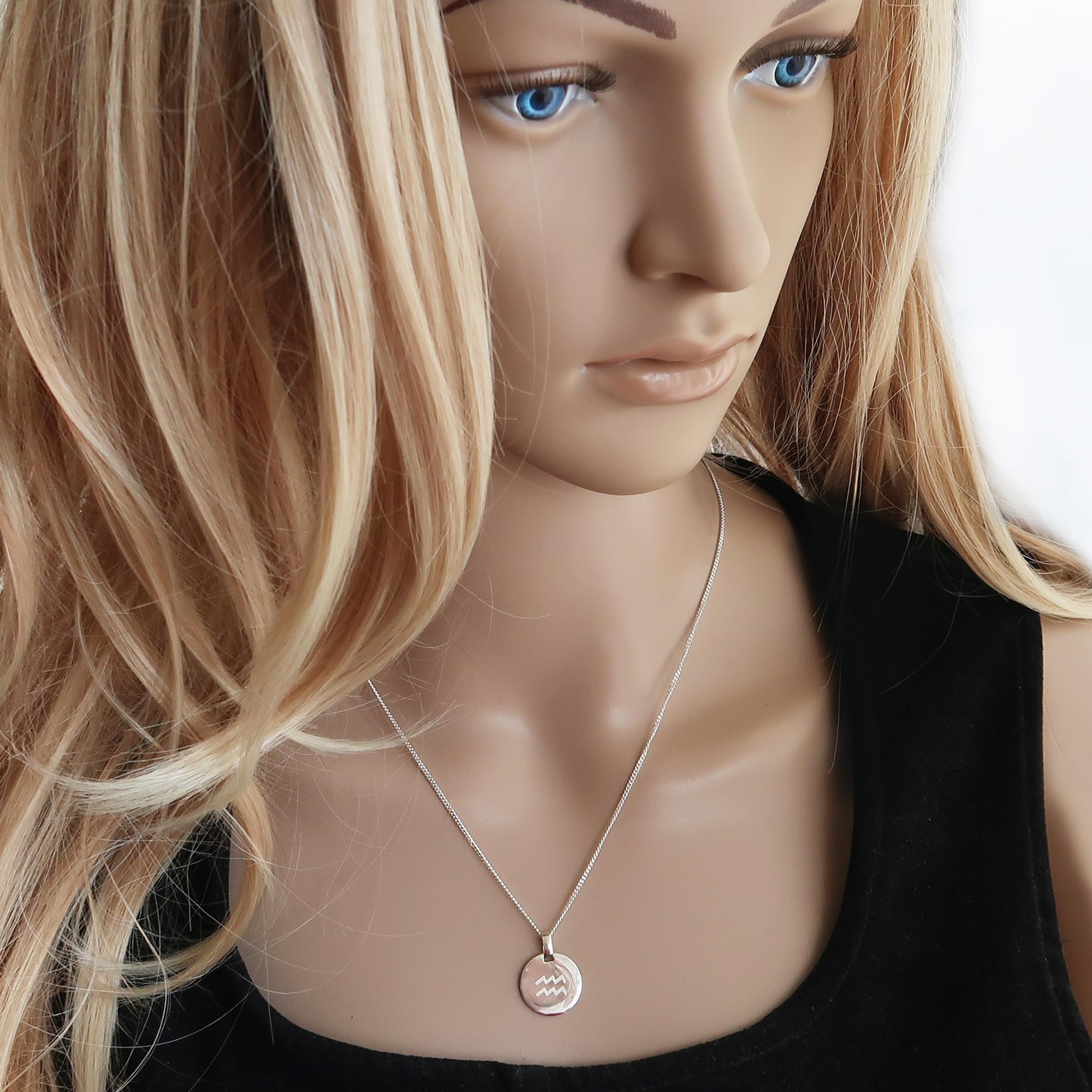 Personalisierte Sternzeichen Kette, 925 Silber Anhänger mit Gravur
