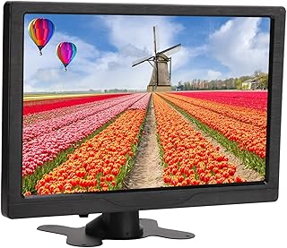 Annadue 10.1 Inch Monitor, 1280x800 Resolution Small Portable HD Touch Screen Monitor with Telecontroller, Built-in Dual Speakers and HDMI VGA Input for Windows7 8 10, for Raspberry Pi (UK Plug)