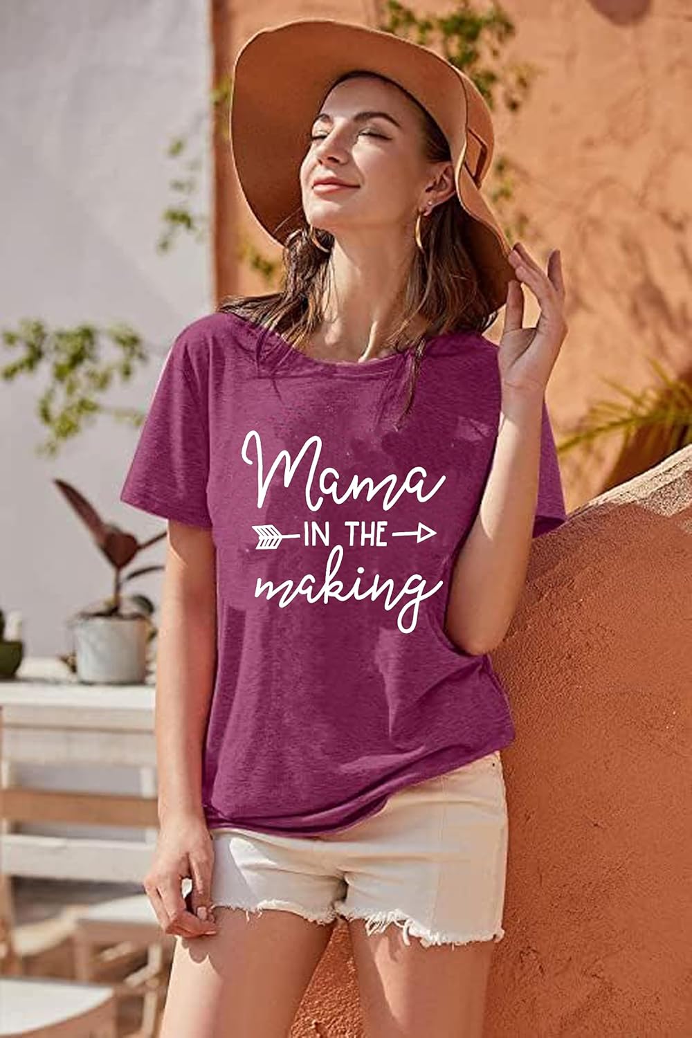 Mama in The Making Pregnancy Announcement T-Shirt Women Letter Print Short Sleeve Tops Tee - Image 3