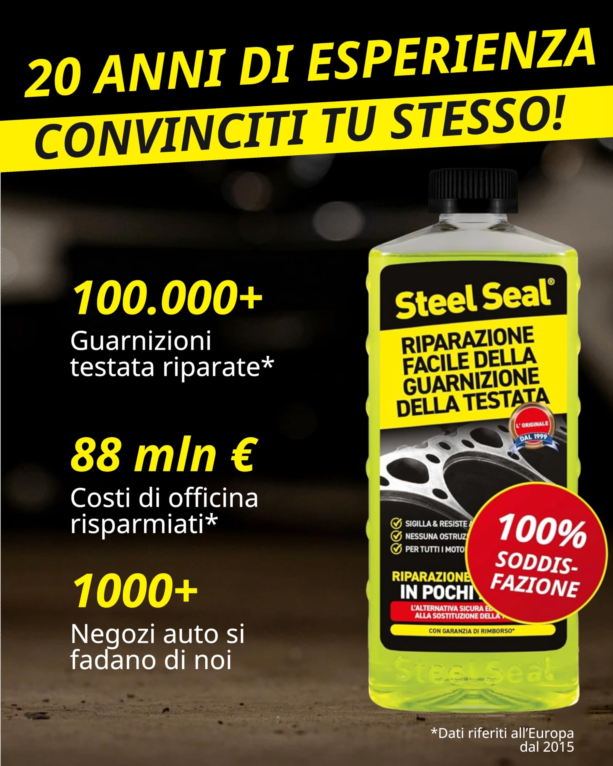 STEEL SEAL TESTCHEM Tester per guarnizione della testata CO2 acqua di raffreddamento 100 ml – Test dei gas di scarico sistema di raffreddamento auto – Kit di test per controllo guarnizione di testa