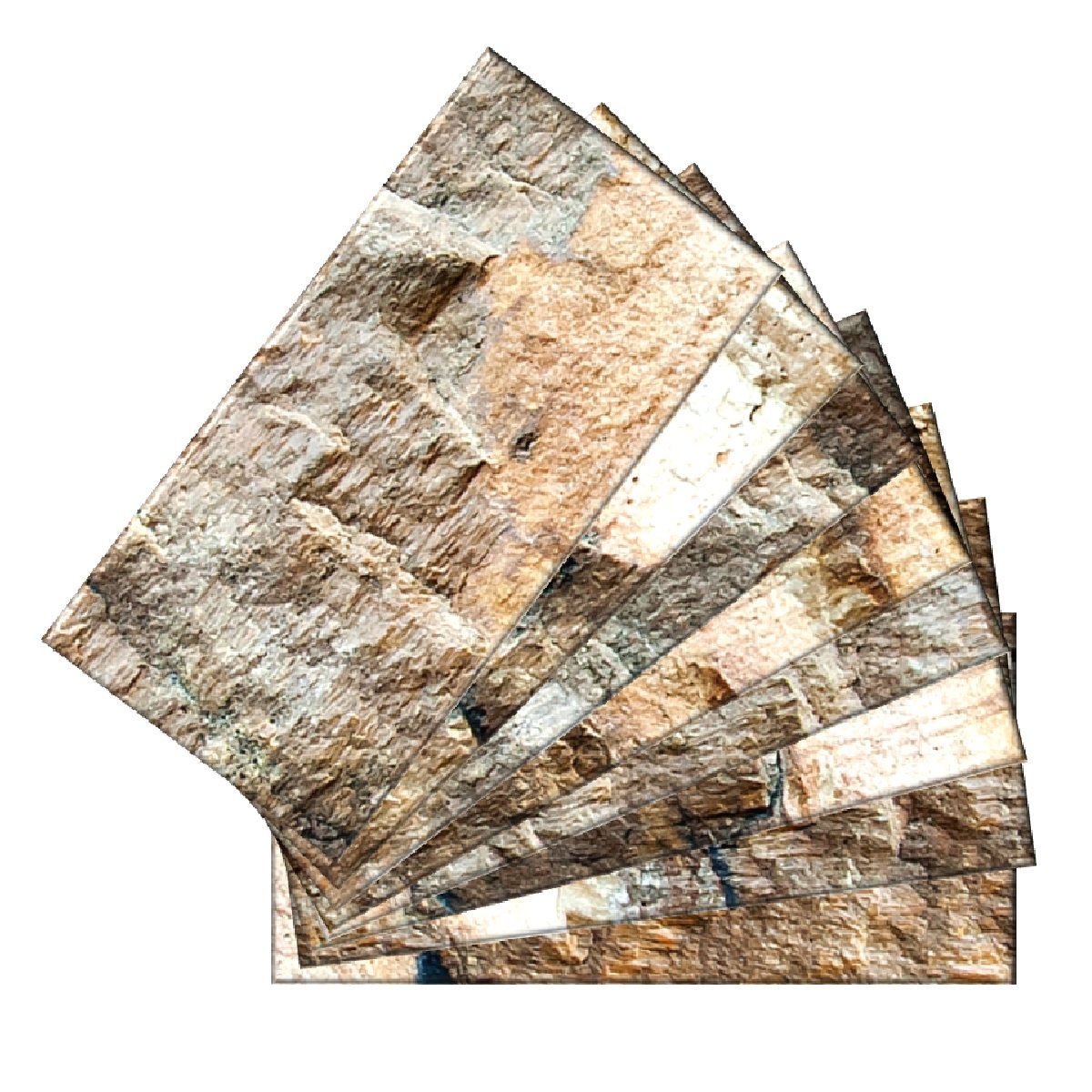 4403 Peel and Stick Rock Surface Shades Glass Wall Tile, 6" x 3", Brown/Tan