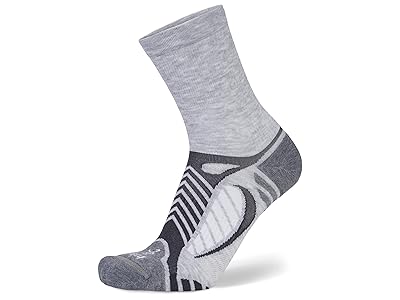 balega Ultralight Crew Crew Cut Socks Shoes Grey/White : LG (US Men