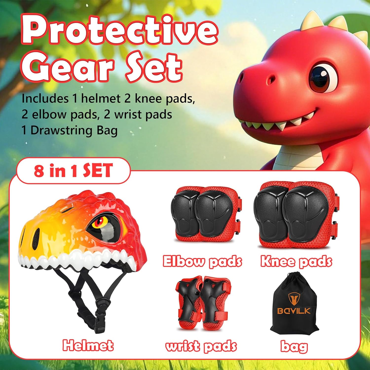 Toddler Kids Bike Helmet,3D Dinosaur Helmets for Boys Girls Infant/Baby to Children 1/2/3/4/5/6/7/8 Years Old Lightweight Adjustable Multi-Sports Bicycle Scooter Skateboard Skating Cycling