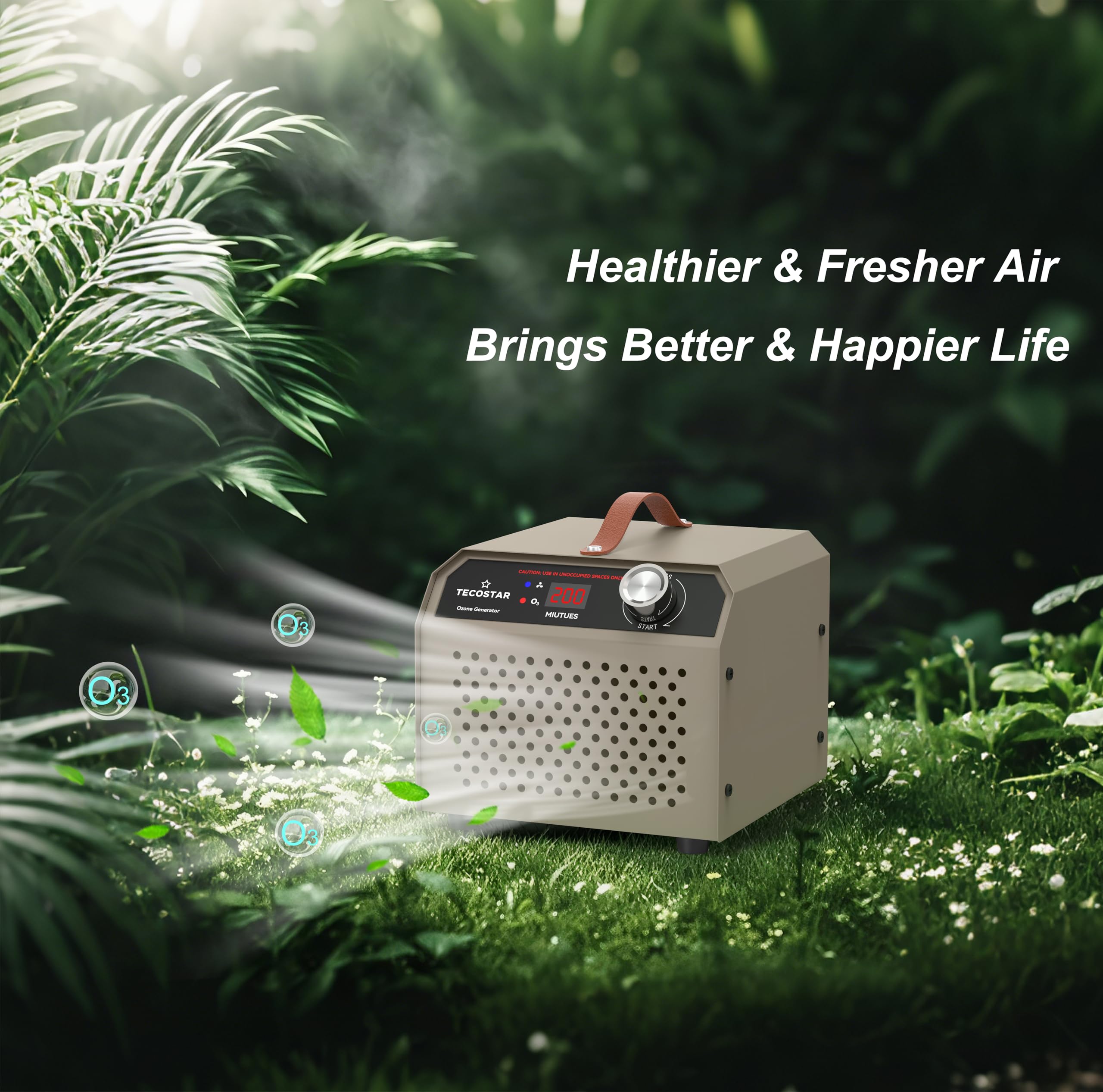 Generador de ozono de 60,000 mg/h, purificador de aire para uso doméstico e industrial, ionizador de aire O3 de alta capacidad para 4,000 pies cuadrados, eliminación de olores de humo