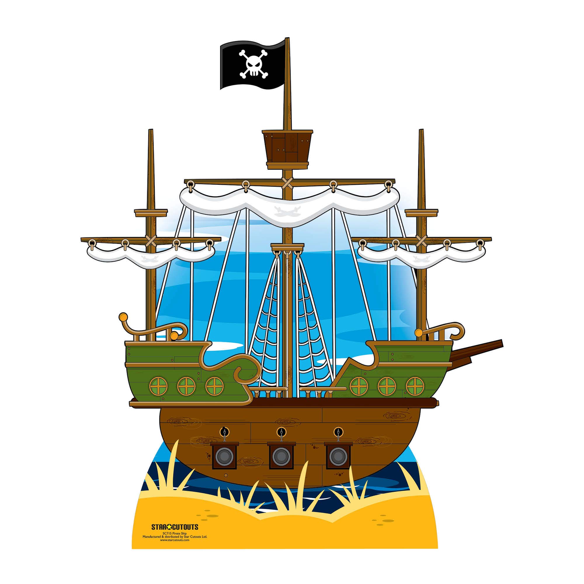 Pirate Ship Cardboard Cutout Stand In Standee Great fun for themed Parties