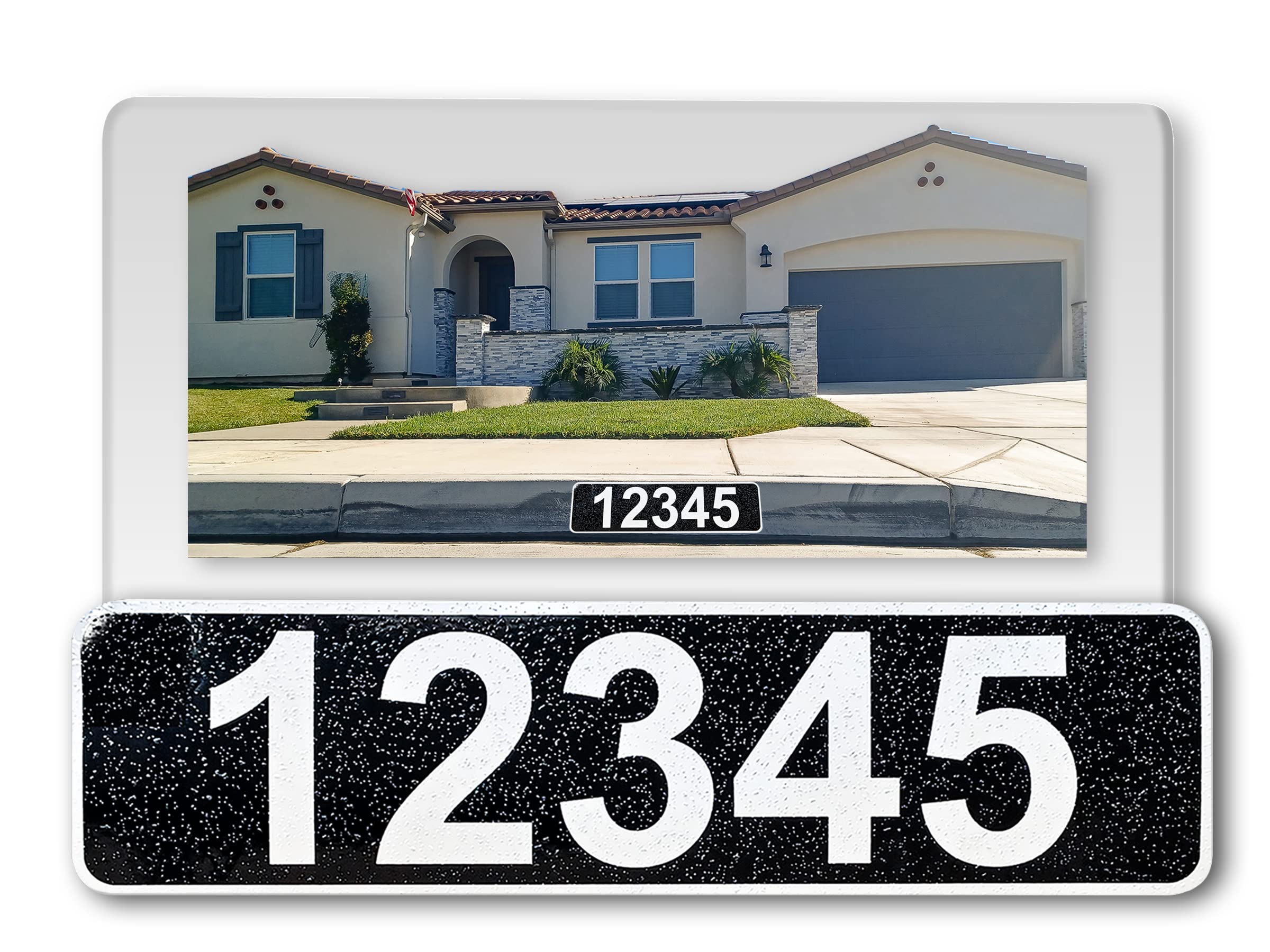 Curb N Sign Curb Wrap Address Decal – Reflective Aluminum House Number Decals for Front Doors, Windows, Curbs, or Walls – Perfect for Outside House