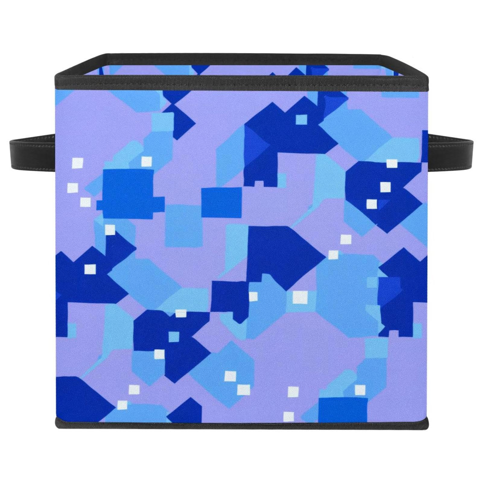 Bac de rangement pliable durable avec poignées en cuir chic