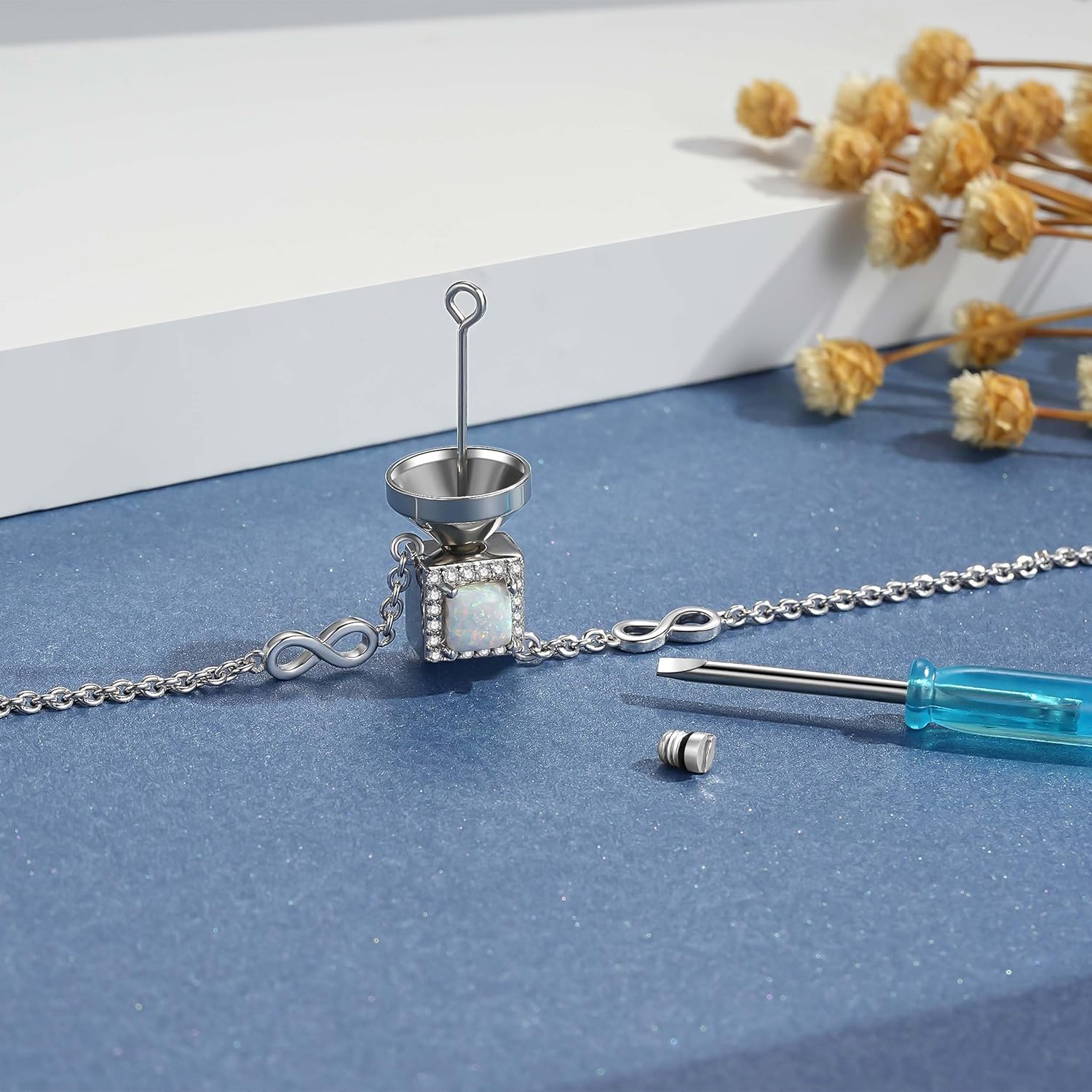 925 Sterling Silver Urn Bracelet for Ashes for Women Cremation Bracelets for Ashes of Loved Ones Keepsake Memorial Jewelry Gifts - Image 3