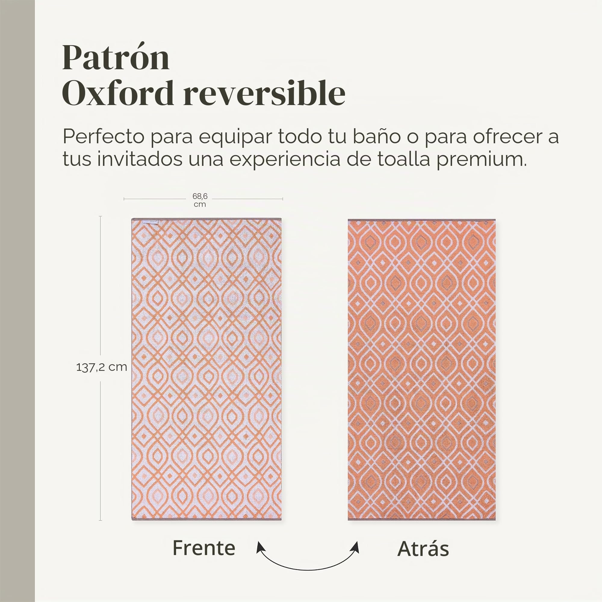 Modern Threads 6-Piece Yarn Dyed Oxford Stripe Jacquard/Solid Ultra Soft 550GSM 100% Combed Cotton Towel Set 6 Toallas teñidas de Hilo Coral, Algodón, Sencillo, 40.6 x 25.4 x 12.7 cm, 6