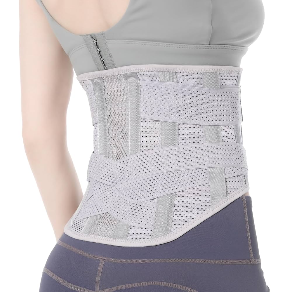 新商品!! 2XL 腰 サポーター コルセット グレー 腰痛 対策 二重