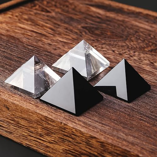 Miniatura 10 de Runyangshi Generador de energía de pirámide de cristal de cuarzo rosa natural  Pirámide de cristal curativo de 1.2 x 1.2 pulgadas (1.2 x 1.2 in)