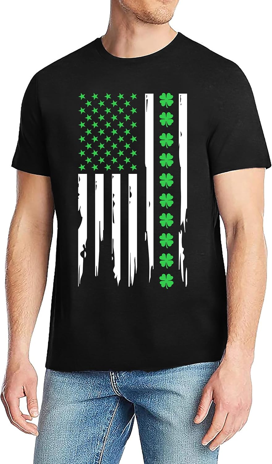 Mens St Patricks Day Shirt: Irish Lucky Shamrock T Shirt Clover Saint Patricks Day Short Sleeve Tee Tops - Image 2