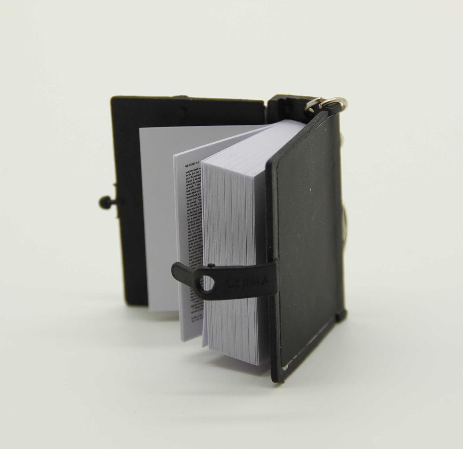 FixtureDisplays® Christian Bible Keychain, Bible Cover Comes in Randomly Mixed Color Between Gold, Silver and Black 13293