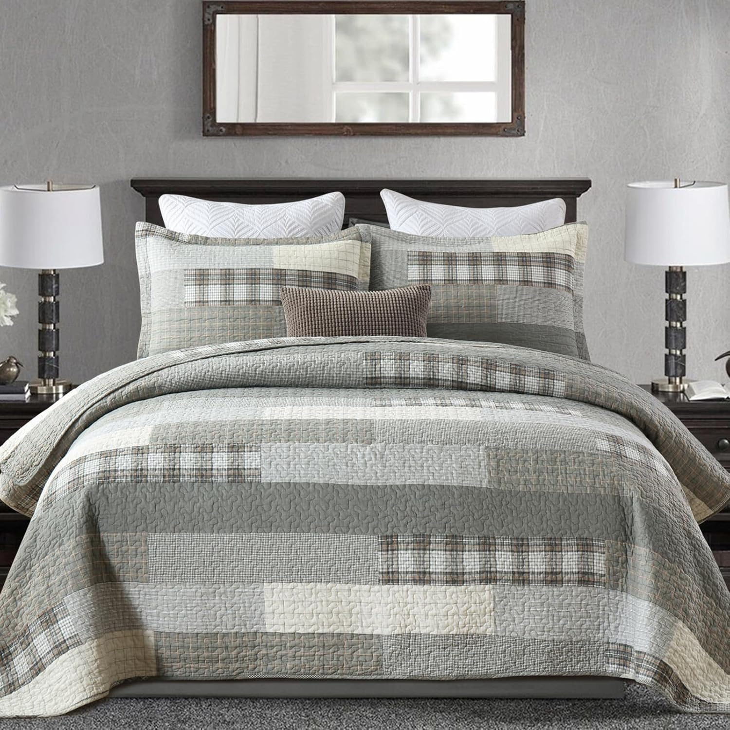 PERHOM Quilt King Size 100 Cotton King Quilt, Reversible