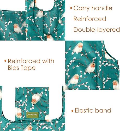 Miniatura 3 de Beegreen Paquete de 6 bolsas reutilizables de nailon lavables y plegables de nailon para mujeres y hombres