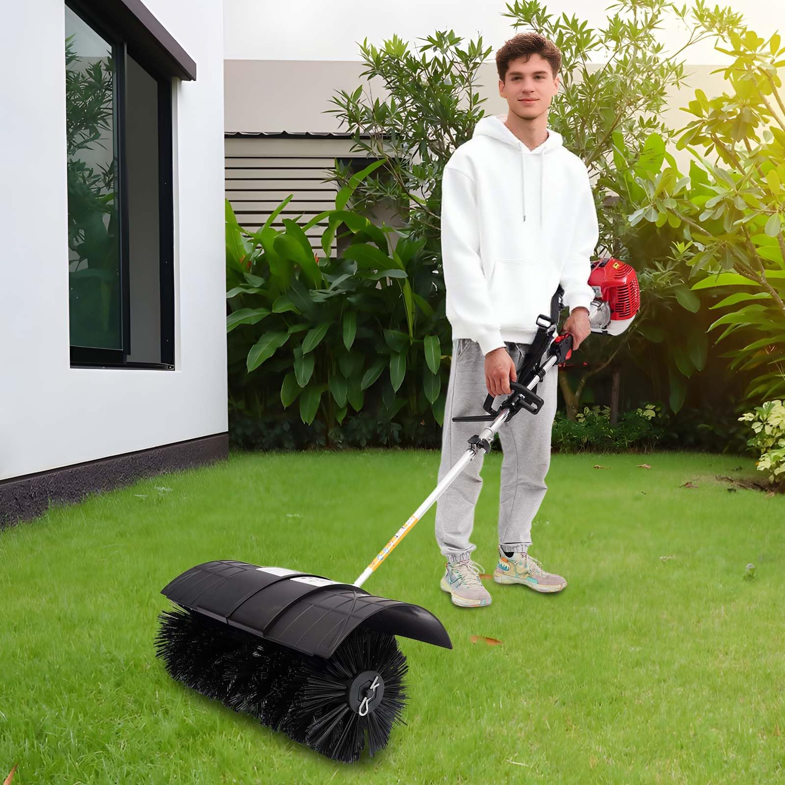 Aspiratore, soffiatore a mano, motore a 2 tempi (1,7 kW/52 cc), fino a 8500 giri/min, tracolla e impugnatura ergonomica, per giardino, campo da golf e strade, serbatoio da 33,8 oz