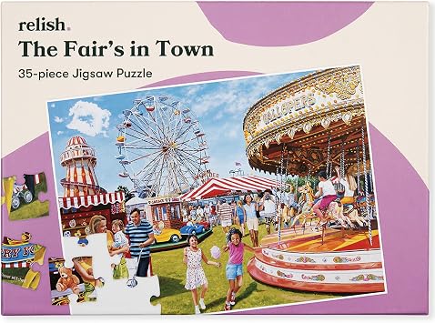 Relish Dementia Puzzles for Adults, 35 Piece The Fairs in Town Jigsaw Puzzle, Alzheimeris Products and Activities
