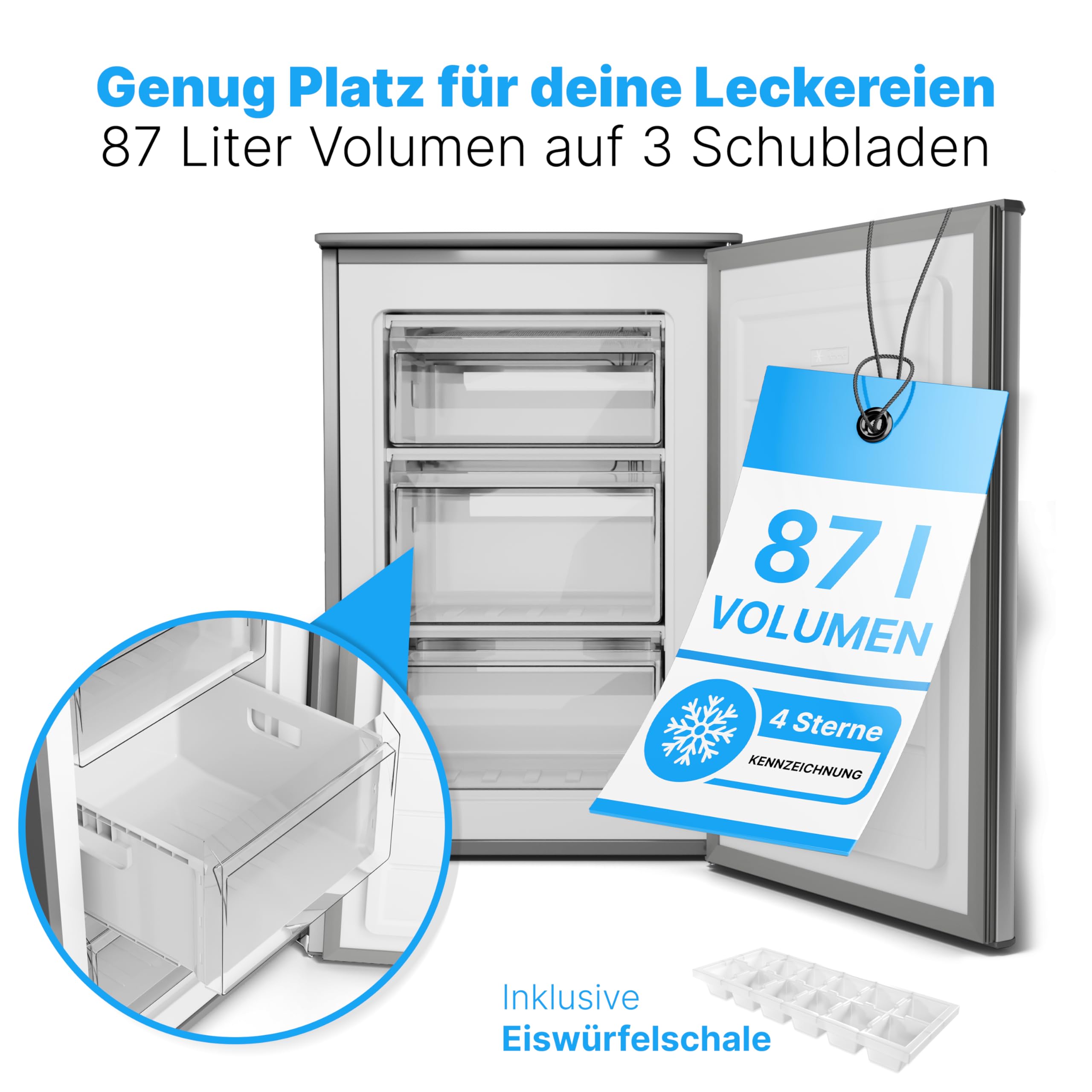 Bomann GS 7253 Gefrierschrank 87 L 4-Sterne-Gefrierfach inox