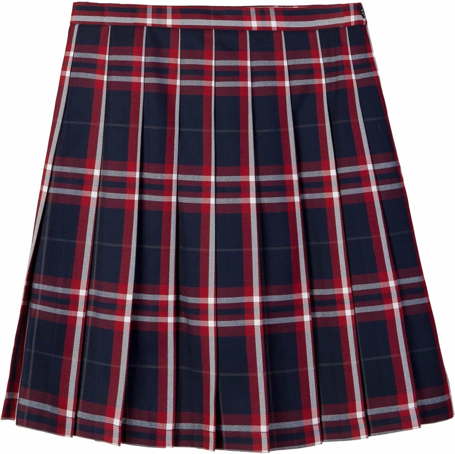 Everanne Girls TR Woven Checkered Pleated Skirt with Dual Waist YKK Zipper