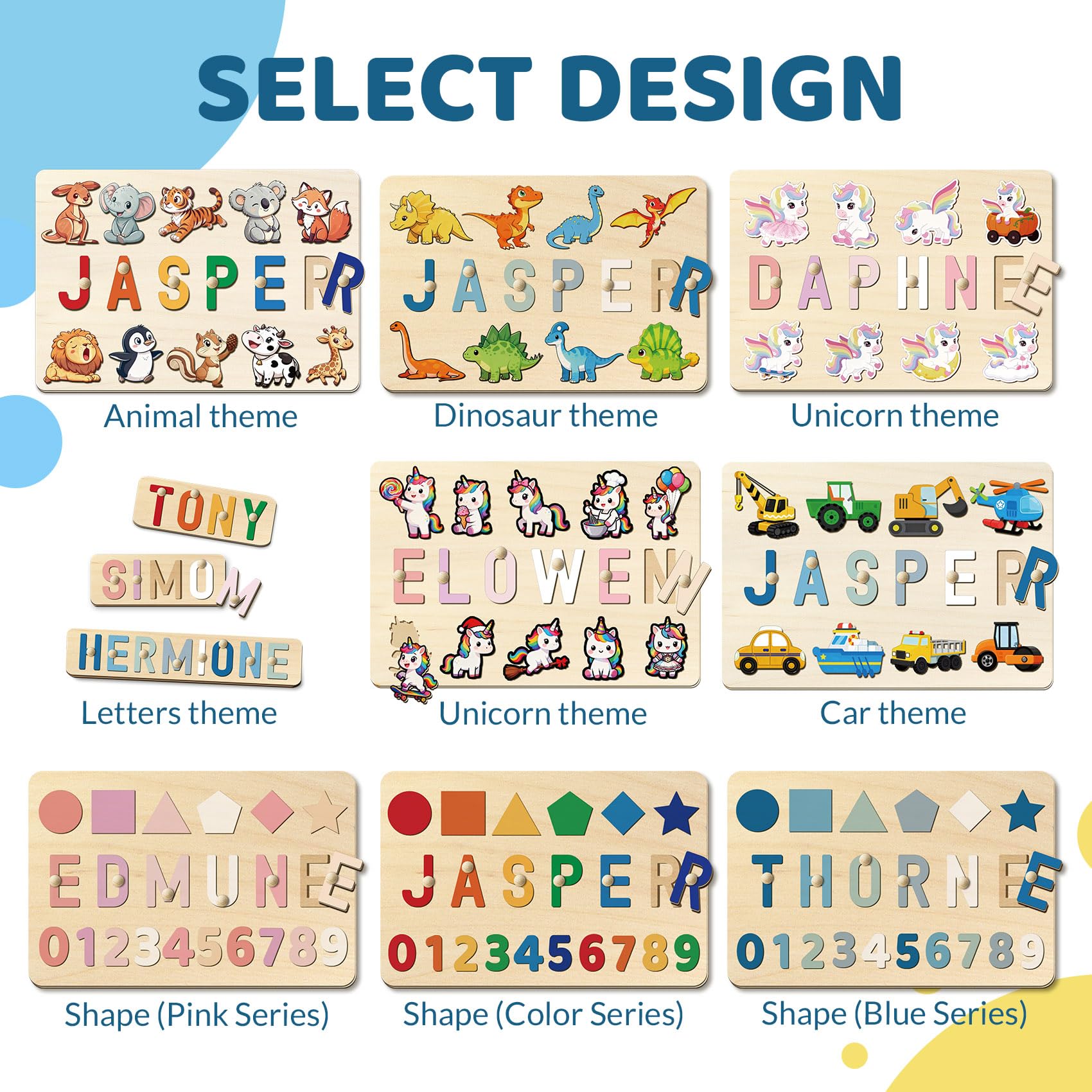 Puzzle Legno Personalizzato Con Nome, Puzzle Legno Bambini 1 Anno Con Animali Per Regali 1 Anno, Regalo Personalizzato Per Bambini Piccoli (1-3 Anni)