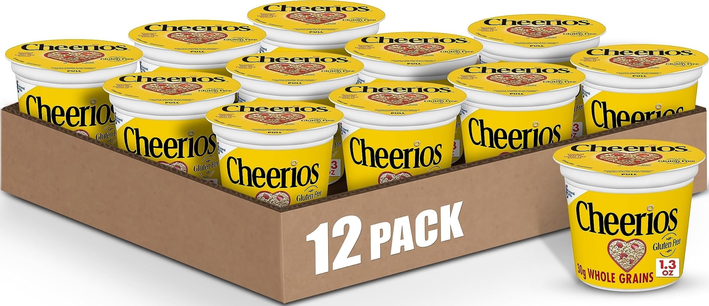 Cheerios Cereal Cup, 1.3 oz, 12 Pack