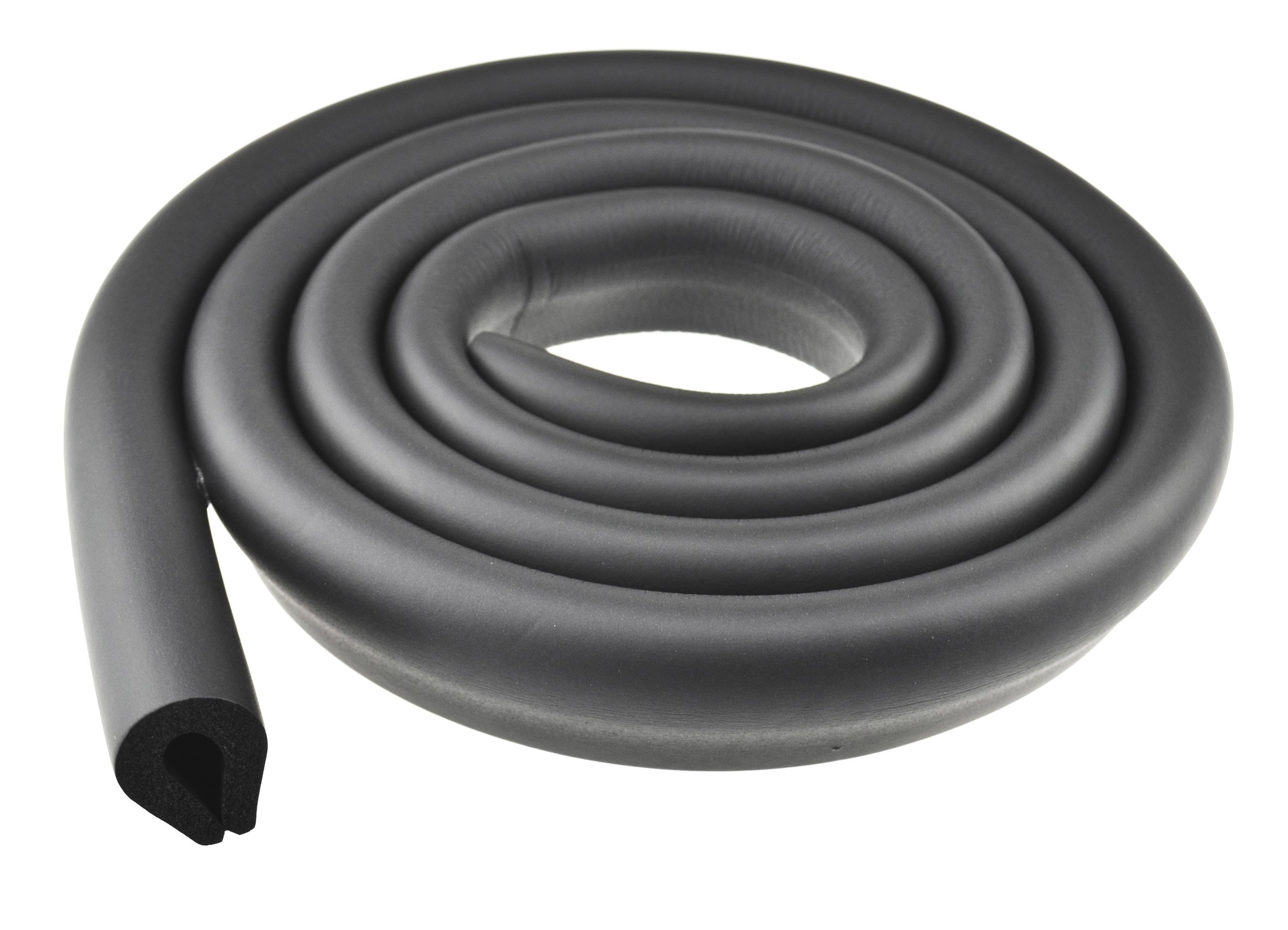 FiveSeasonStuff All Season Premium Foam Cushion Table Edge and Corner Guards / Edge Protectors / Edge Cushion / Edge Guards / Baby Proofing Child Proofing (U-Profile Double Sided Edge Protector Black 1pc 2Metre (T:5-8mm) [for edges between 0.5-2cm])