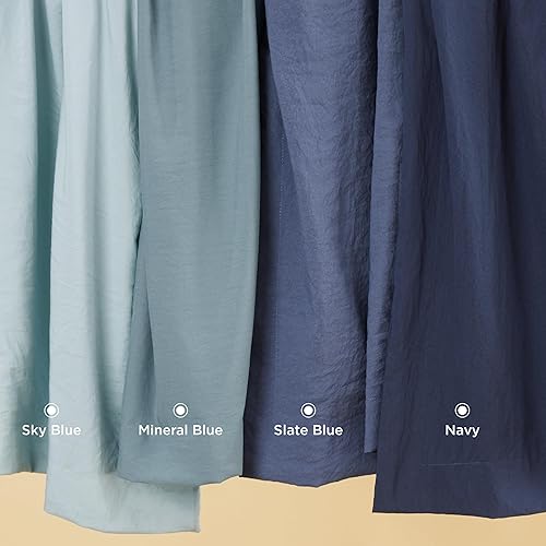 Miniatura 7 de Funda de edredón de Bedsure color azul pizarra tamaño Queen suave y prelavada, 3 piezas, 1 funda de edredón de 90 x 90 pulgadas con cierre de