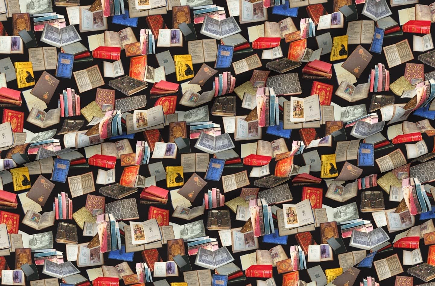 Spoonflower Fabric - Antique Library Dark Book Books Vintage Victorian Photography Abstract Printed on Petal Signature Cotton Fabric Fat Quarter - Sewing Quilting Apparel Crafts Decor