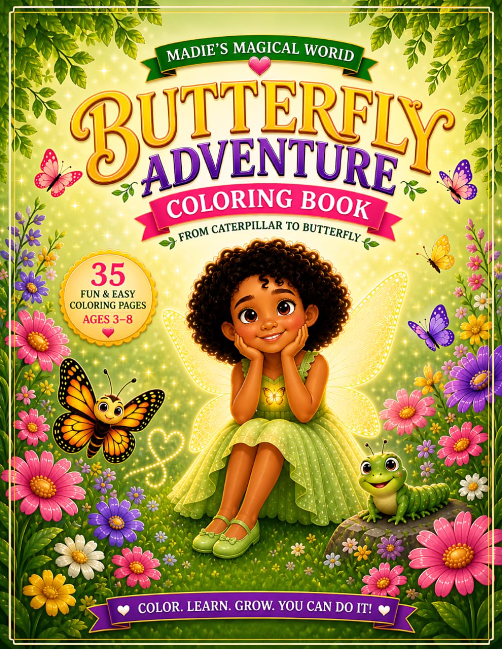 Madie’s Butterfly Adventures: Butterfly Life Cycle Coloring Book for Kids Ages 3–8 with Bold & Easy Pages, Story Rhymes and Fun Activities (Metamorphosis Series for Kids)