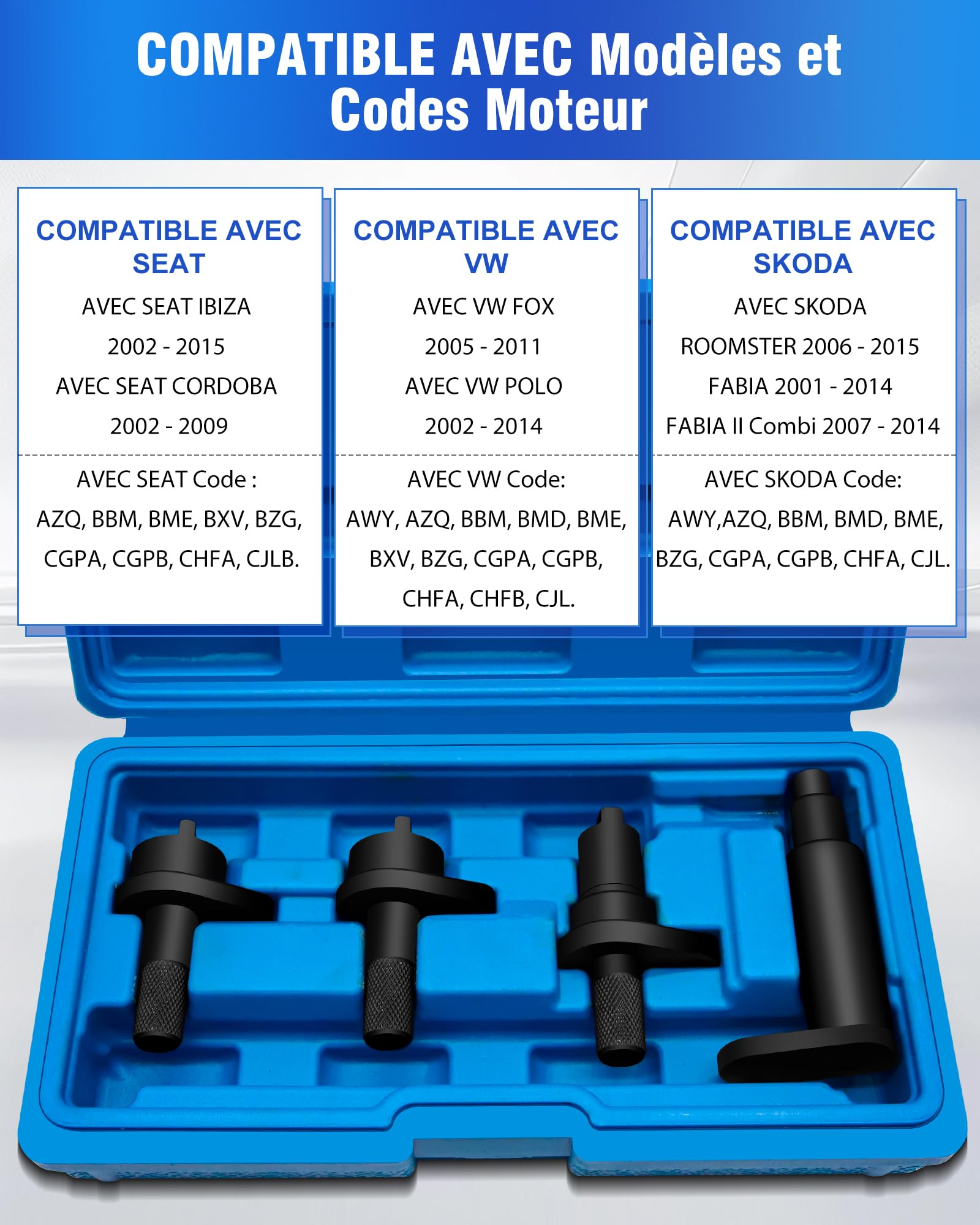 RUIZHI Kit Piges Calage Distribution Pour 1.2L 6V 12V 1.2 Litres, OE : T10123, T10121, T10120, Outil de Réglage de la Courroie de Distribution du Moteur, Kit de Calage Distribution Distribution