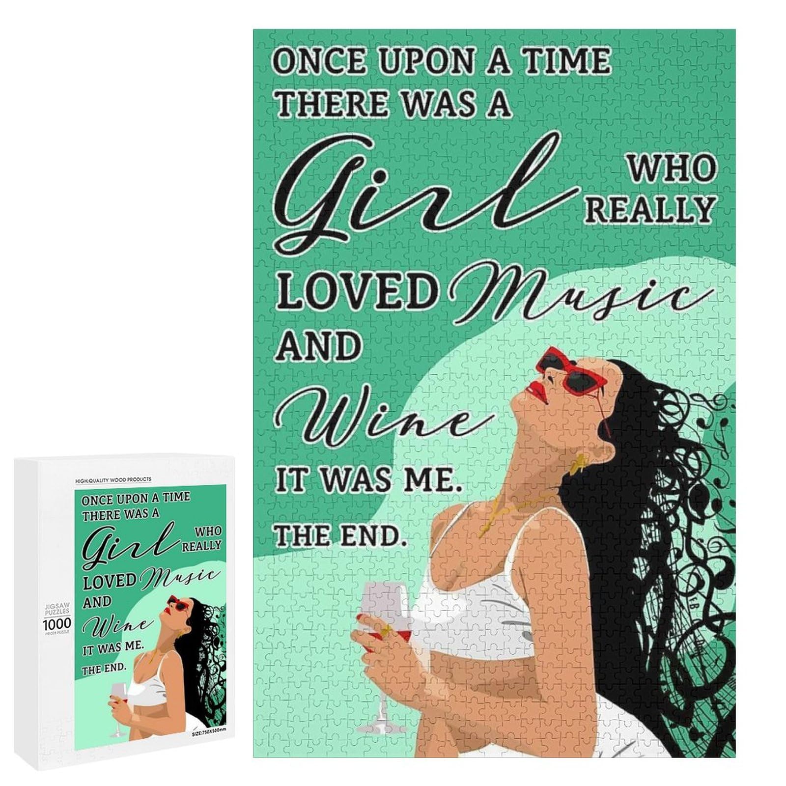 Jigsaw Puzzles for Adults Once Upon A Time Music and Wine 1000 Pieces Wooden Jigsaw Puzzle for Adults and Kids Educational Puzzle Decorations Gift